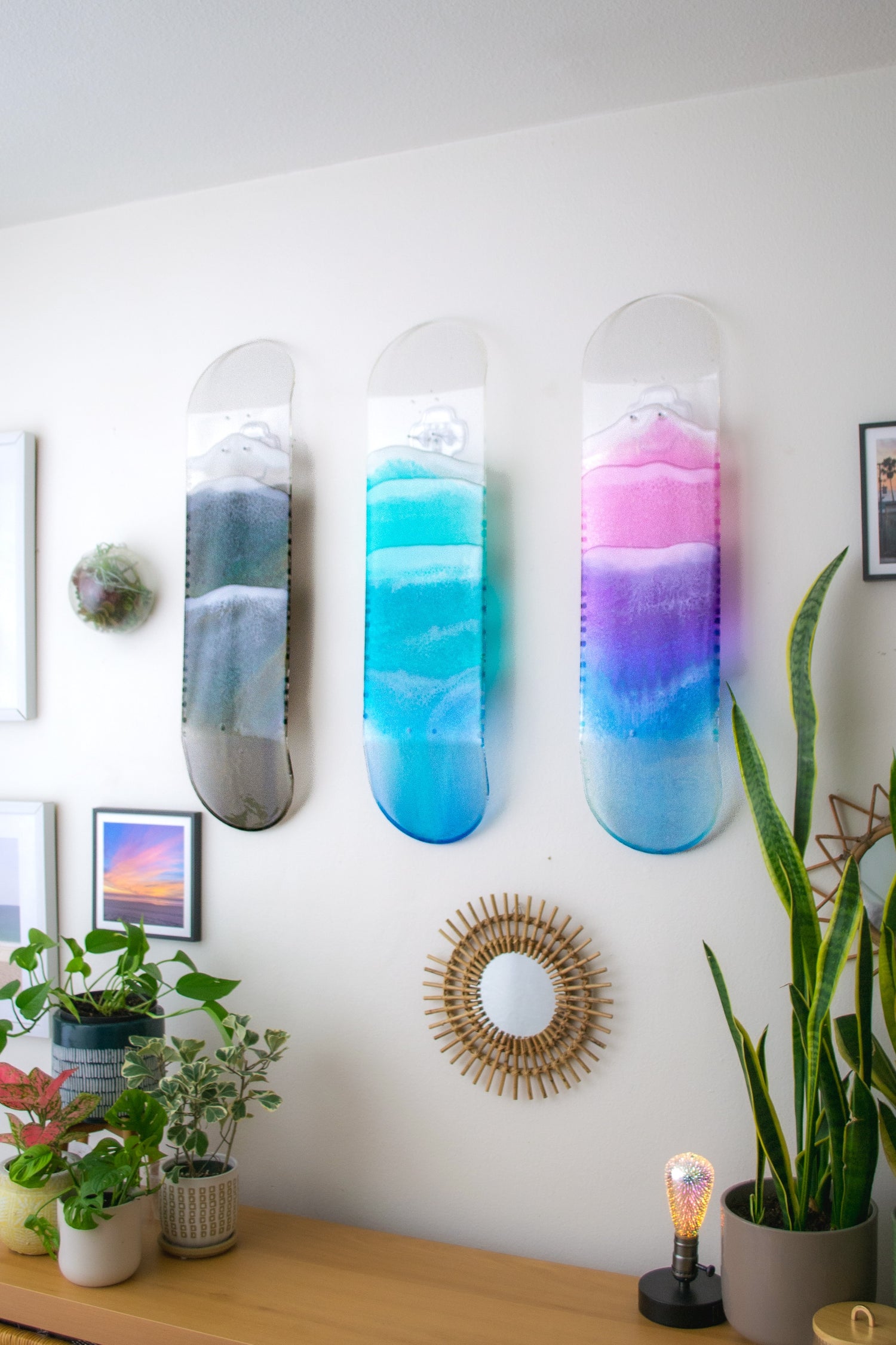 Ocean Wave Skateboard Wall Art